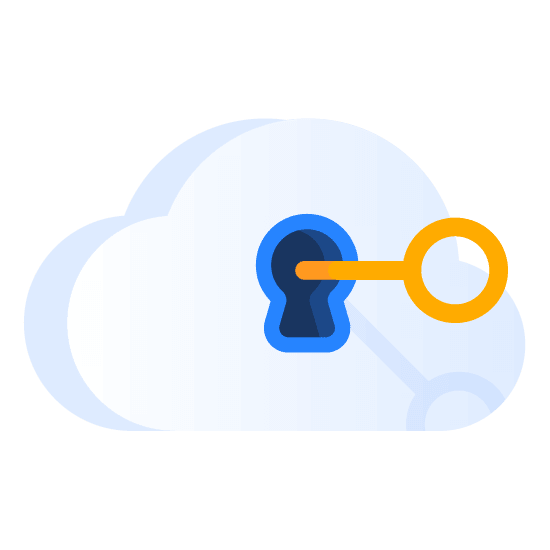 Afbeelding van cloudslot en sleutel