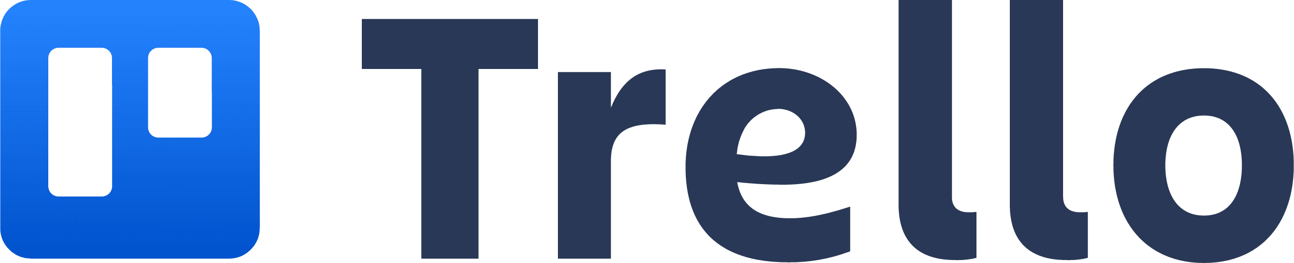 Logo Trello przypominające tablicę Trello z dwiema kolumnami.